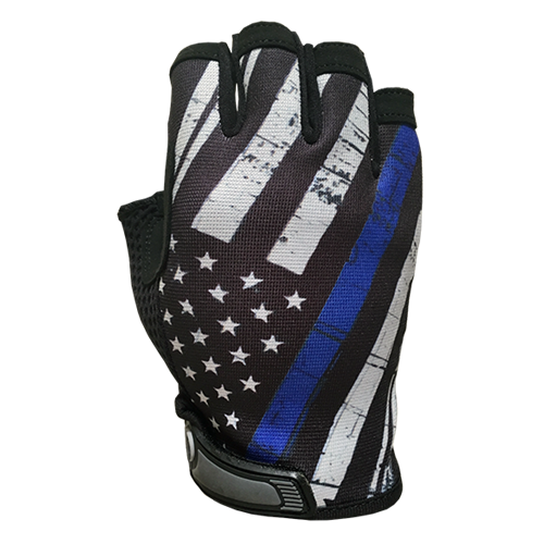 Industrious Handwear Blue Line Flag - Unlined - Half Finger Gloves