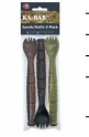 Ka-Bar Field Kit Spork/Knife 3-pack in brown and green, ideal for outdoor, recreation, and tactical use.