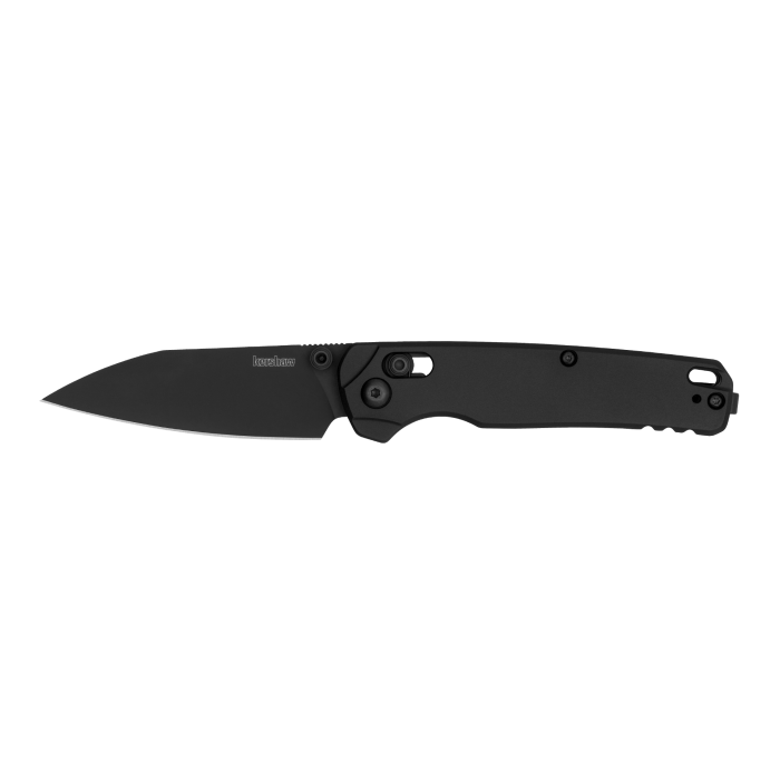 Kershaw Bel Air knife featuring black aluminum handle and MagnaCut blade for seamless cutting performance.