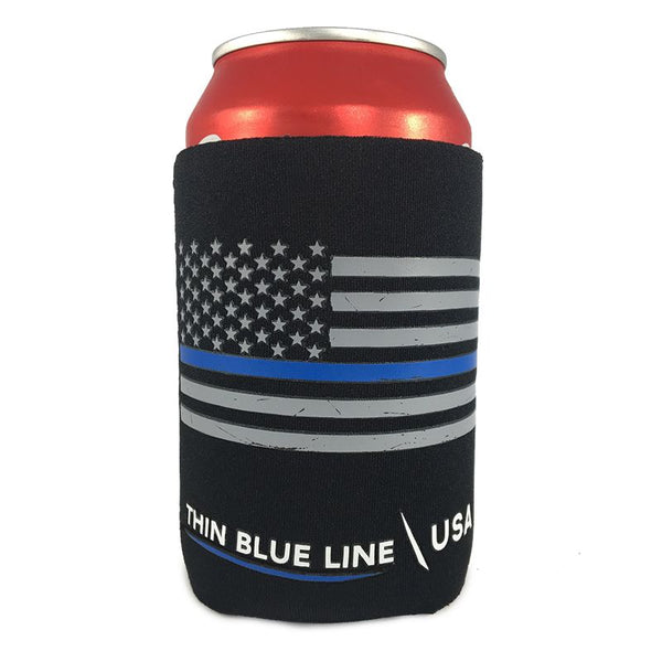 Línea azul delgada / Línea roja delgada Can Koozie