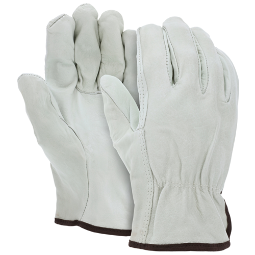 MCR Safety Table Grade Cow Grain Driver Gloves showcasing durable and comfortable design for tough jobs.
