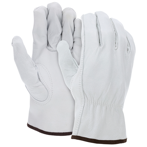 MCR Safety Grain Buffalo driver gloves with keystone thumb for flexibility and comfort, featuring shirred elastic back for a secure fit.