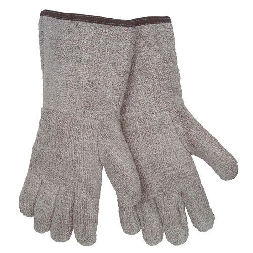 MCR Safety Brown Extra Heavy Weight F/R Gauntlet Gloves for extreme heat handling and protection.