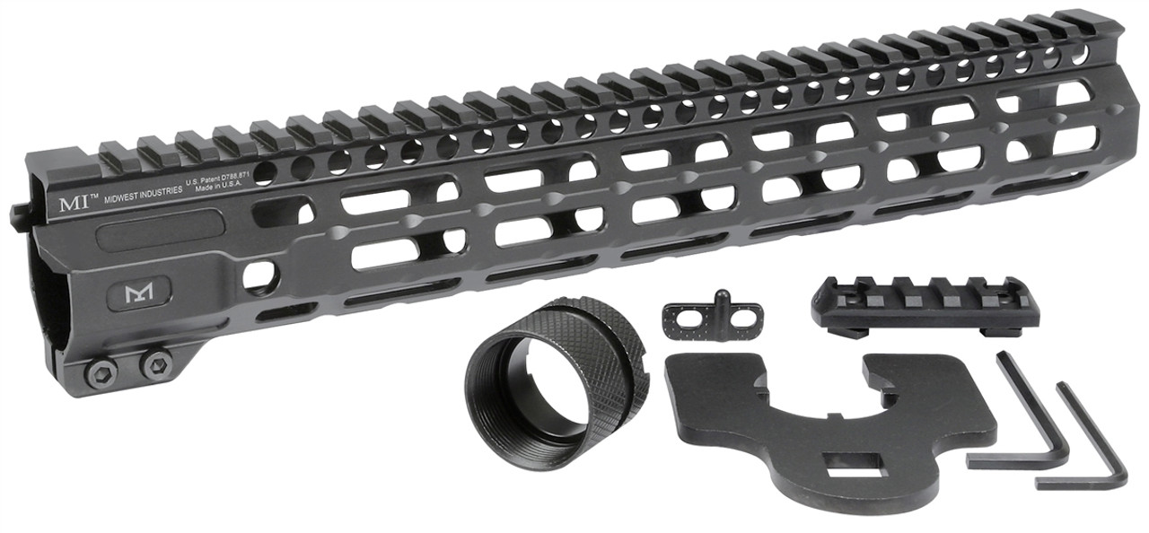 Midwest Industries Combat Rail one-piece free float handguard with M-LOK, accessories and tools included.