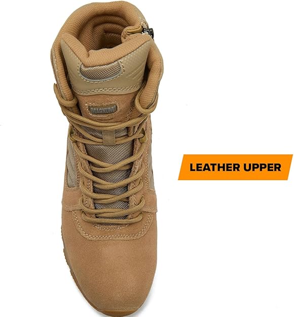 Magnum Storm 8" Waterproof Desert Military Tactical Side-Zip Boots (Desert Tan) Top View