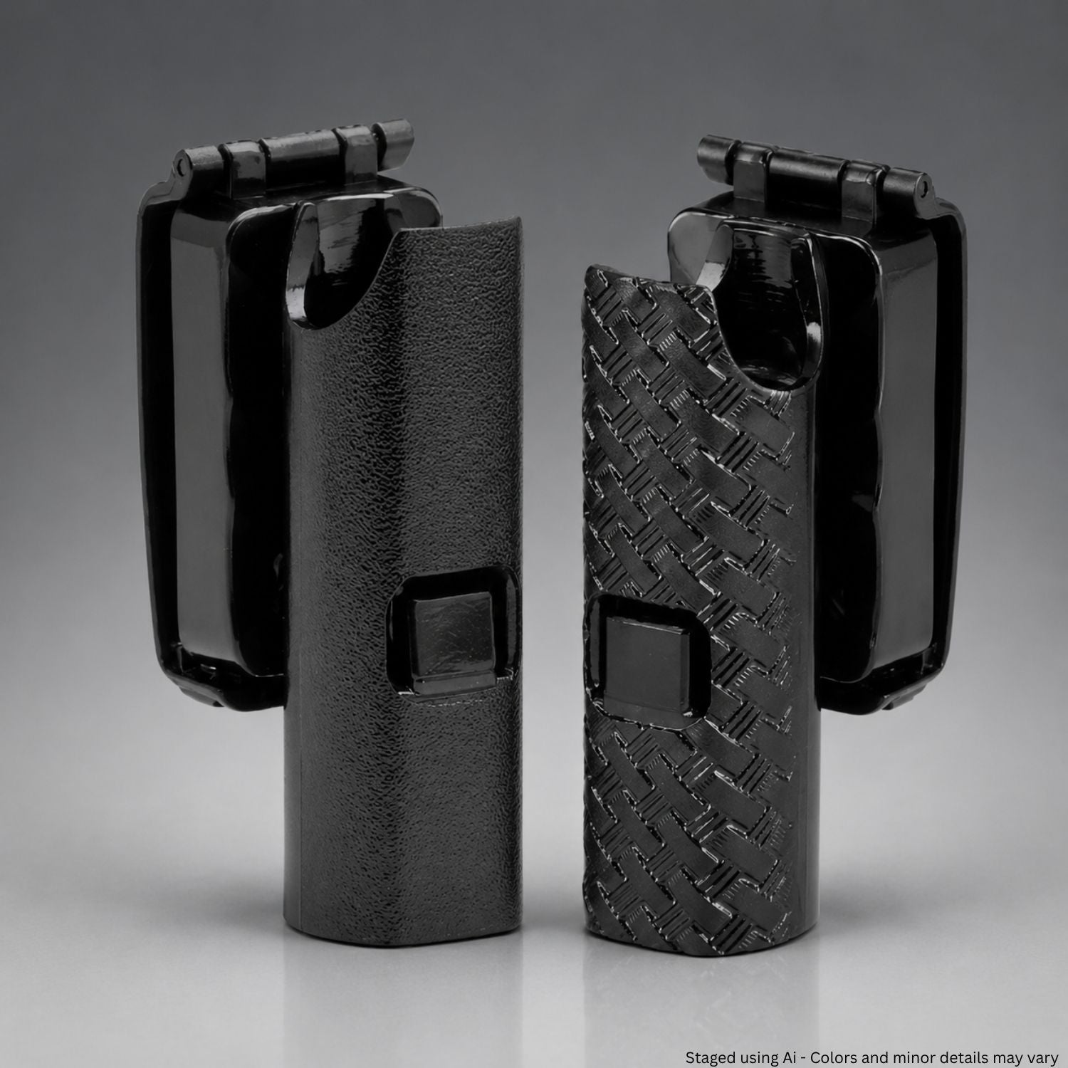 Staged view of Monadnock Front Draw® 360° Swivel Clip-On Baton Holder for PR-24® on a gray background