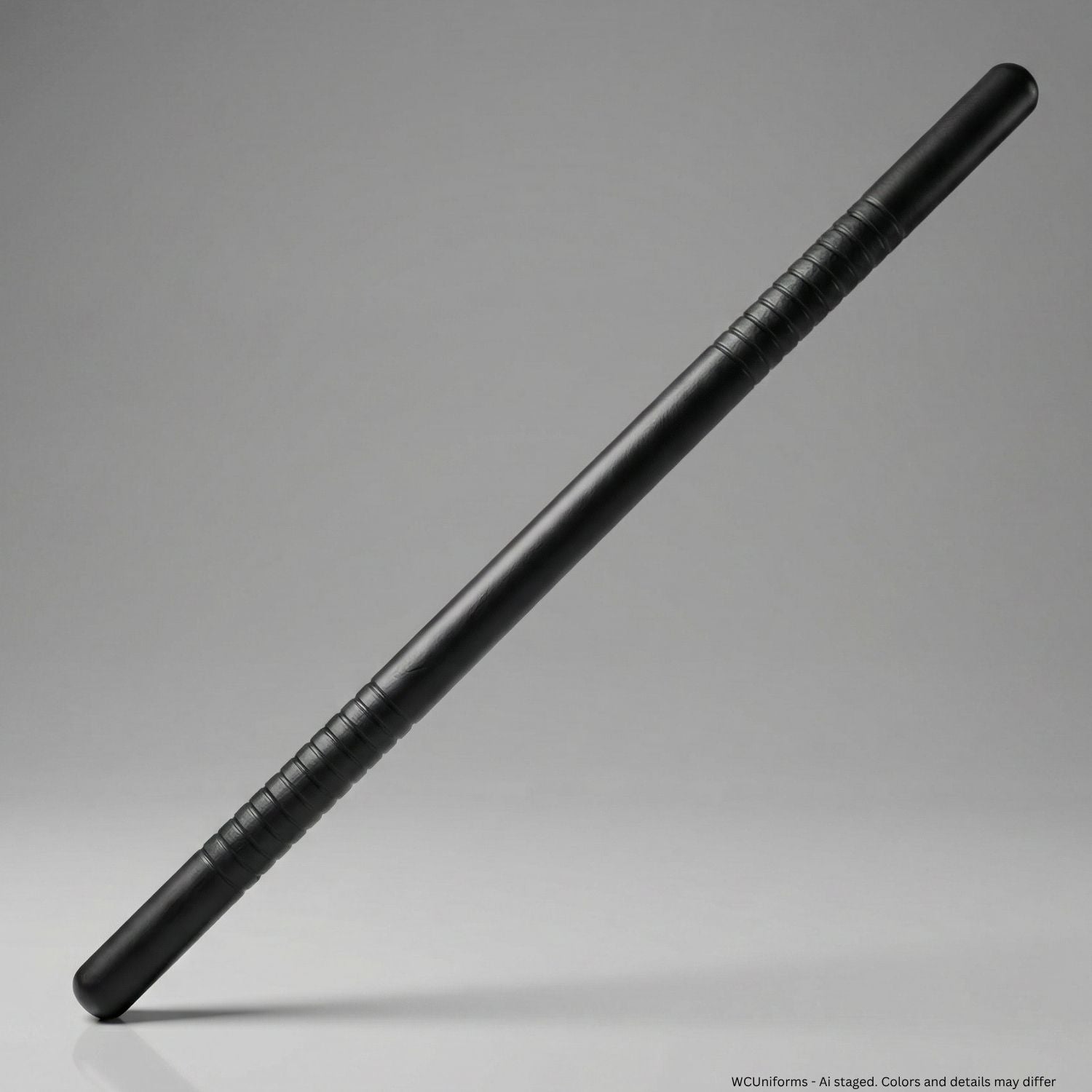 Black baton on a gray background