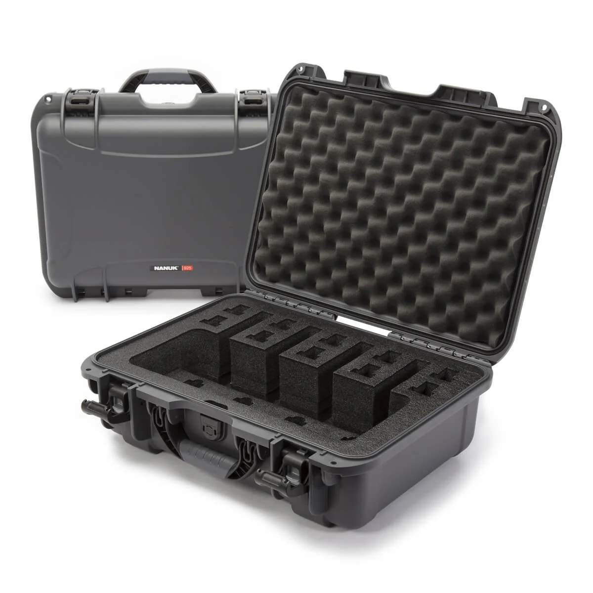 Nanuk 925 Pistol Case with foam interior, designed for secure storage and transport of firearms in tough conditions.