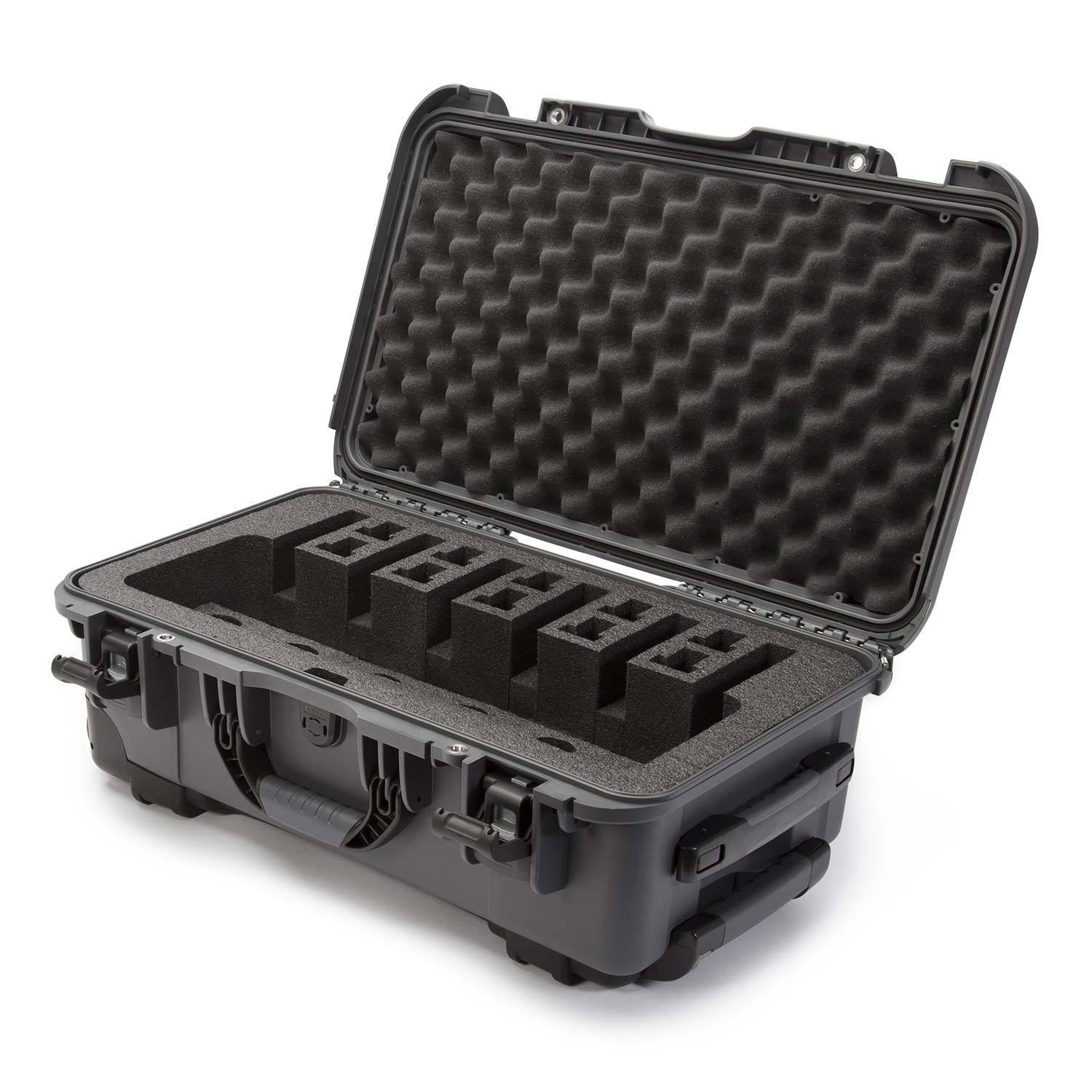 Open Nanuk 935 Case with foam interior, designed for organizing and protecting firearms in tough conditions.