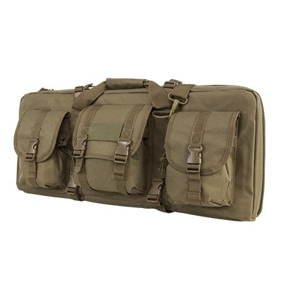 NcSTAR Deluxe SubGun case in olive drab with three external pouches for secure storage of firearms and gear.