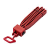 Red training disposable handcuffs on a white background