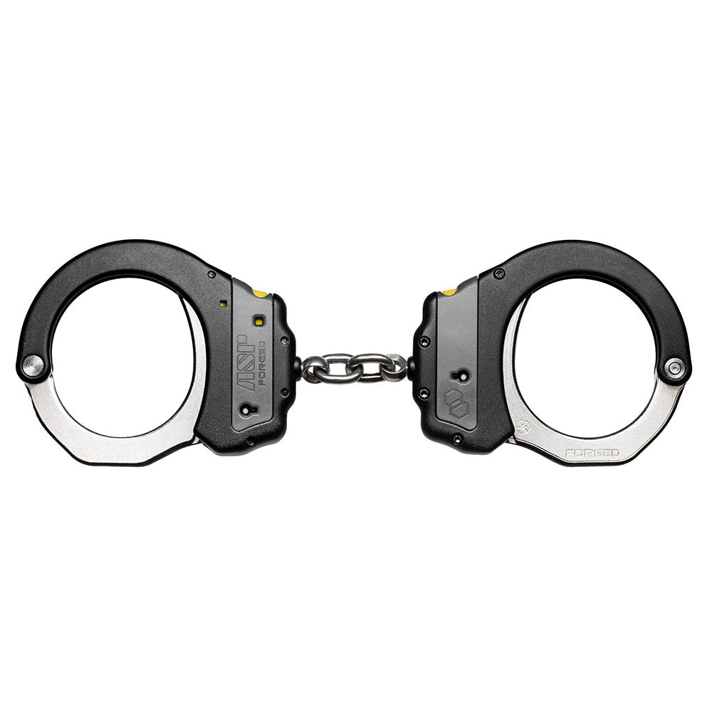 Pair of handcuffs on a white background