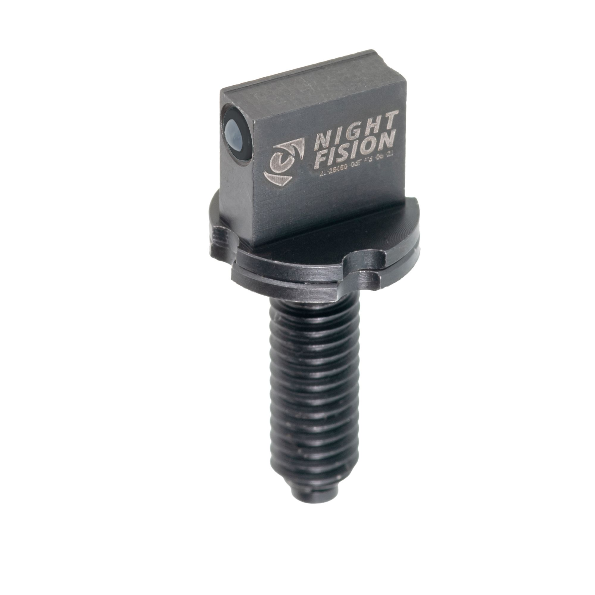 Night Fision Tritium AR15 front sight post with adjustable steel construction for enhanced low-light visibility.