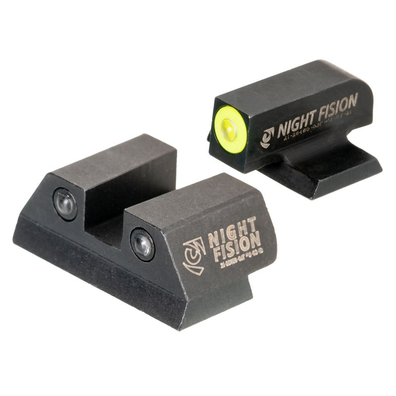 Night Fision Night Sight Set for FN 509 featuring bright Tritium aiming dots and durable design for enhanced visibility.