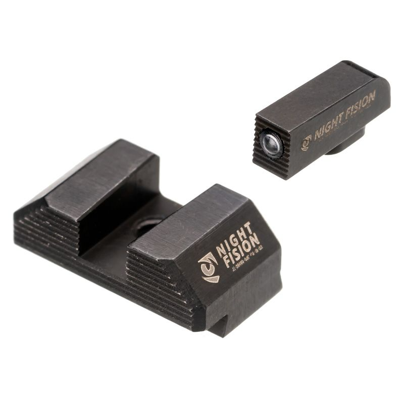 Night Fision Stealth Night Sight Set for Glock 19/17/45/23 showcasing innovative night sights with Tritium illumination.