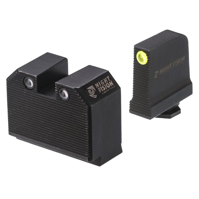Night Fision Optics Ready Stealth Night Sight Set for Glock with bright aiming dots and Tritium self-illumination.
