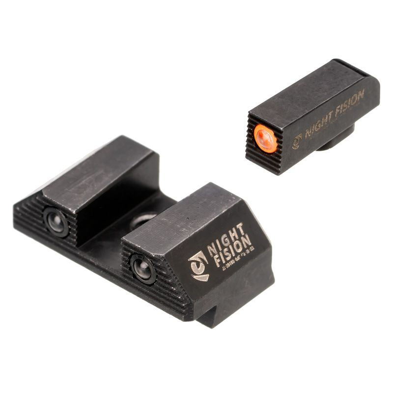 Night Fision Optics Ready Stealth Night Sight Set for Glock, featuring bright Tritium glow for enhanced aiming.