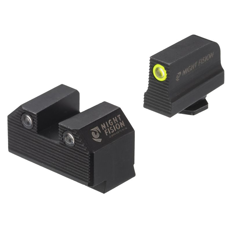 Night Fision Optics Ready Stealth Night Sight Set for Glock 43/43X with enhanced Tritium dots for improved visibility.