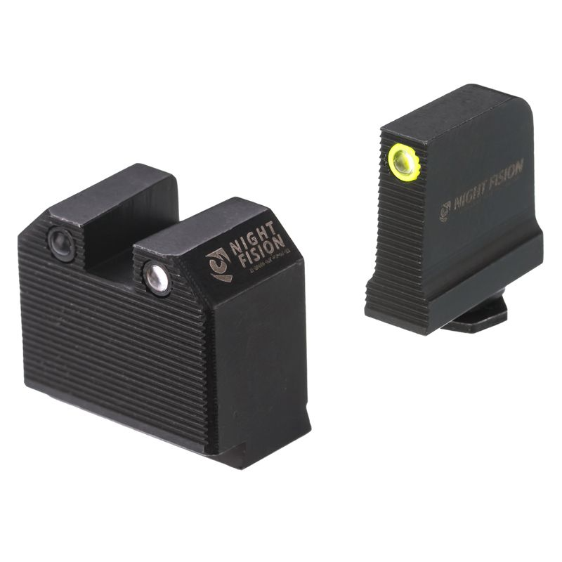 Night Fision Optics Ready Stealth Night Sight Set for Glock 43/43X with bright Tritium aiming dots.