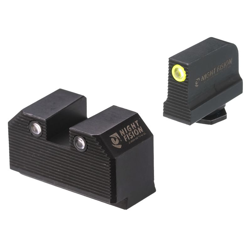 Night Fision Optics Ready Stealth Night Sight Set featuring Tritium for Walther PDP/PPQ, enhanced visibility and precision aiming.
