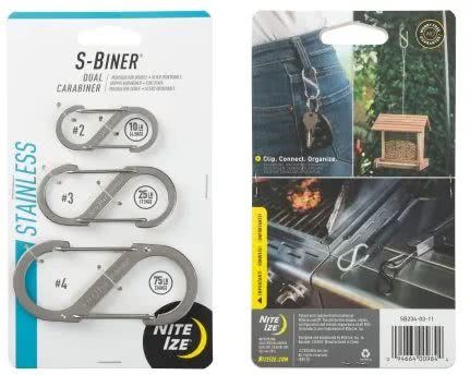 Nite Ize S-Biner Stainless Steel Double-Gated Carabiner – Stainless -