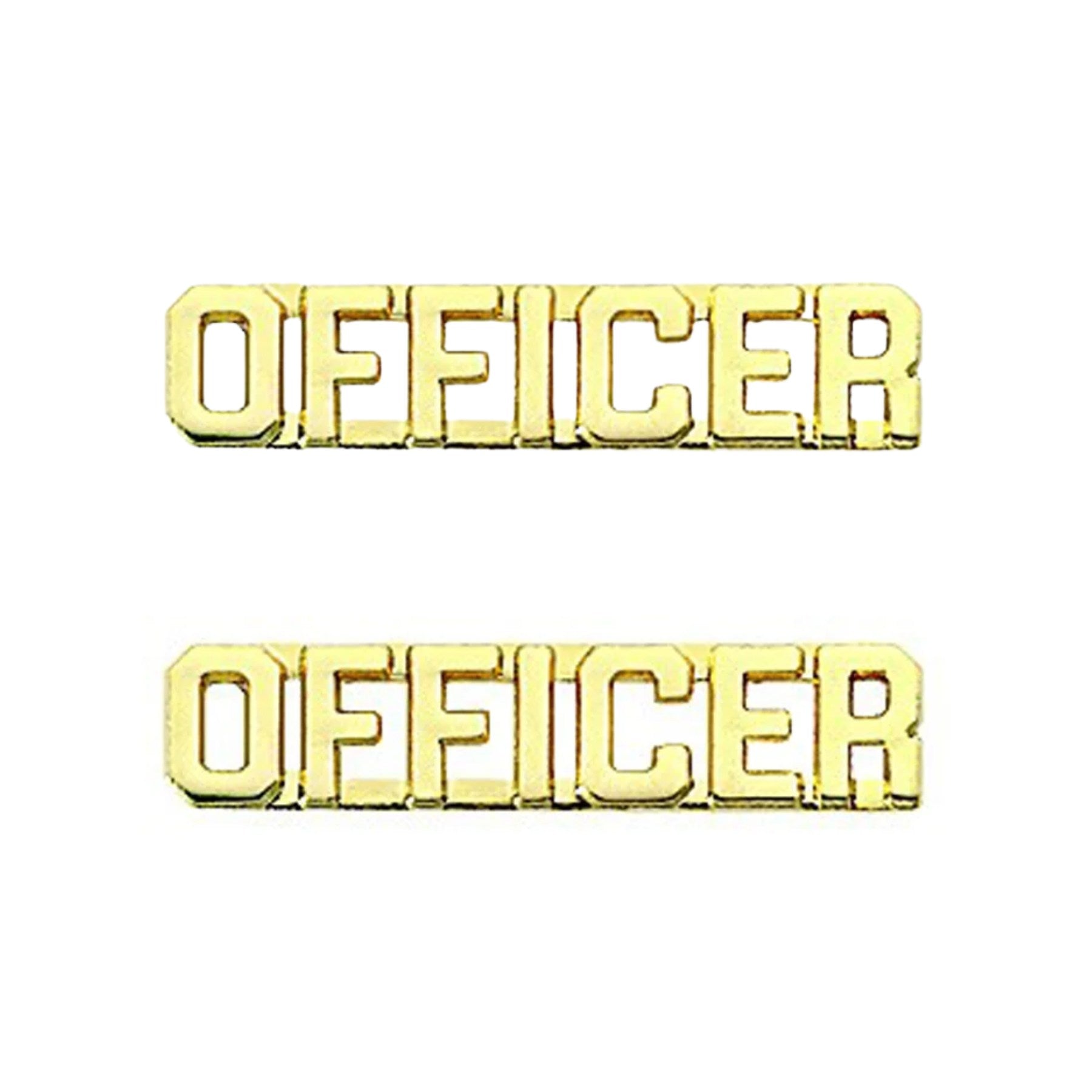 "OFFICER" Collar Pins (Pair) in Gold
