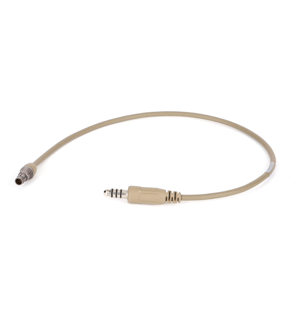 Ops-Core AMP U174 Downlead Cable for push-to-talk and intercom systems, IPX7 rated for environmental sealing.