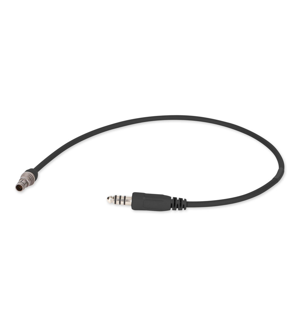 Ops-Core AMP U174 Downlead Cable for connecting headsets to push-to-talk and intercom systems, featuring IPX7 rating.