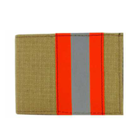 Firefighter Gold Matrix Bifold Wallet with Reflective Stripe and Badge Slot - Orange
