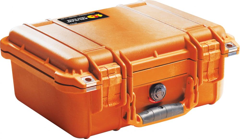 Pelican Products 1400 Small Case – Orange, No Foam -