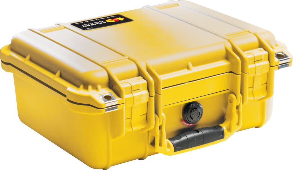 Pelican Products 1400 Small Case – Yellow, No Foam -