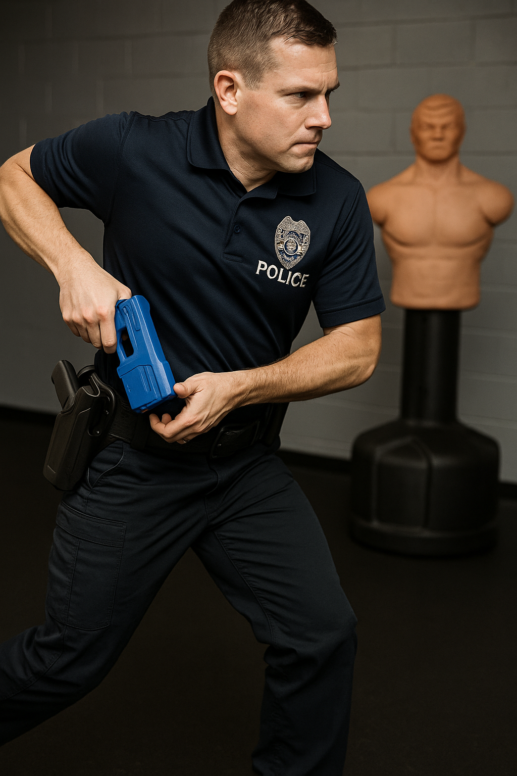 Blue Training Guns By Rings Taser 10 FST10 Police Officer Drawing From Holster