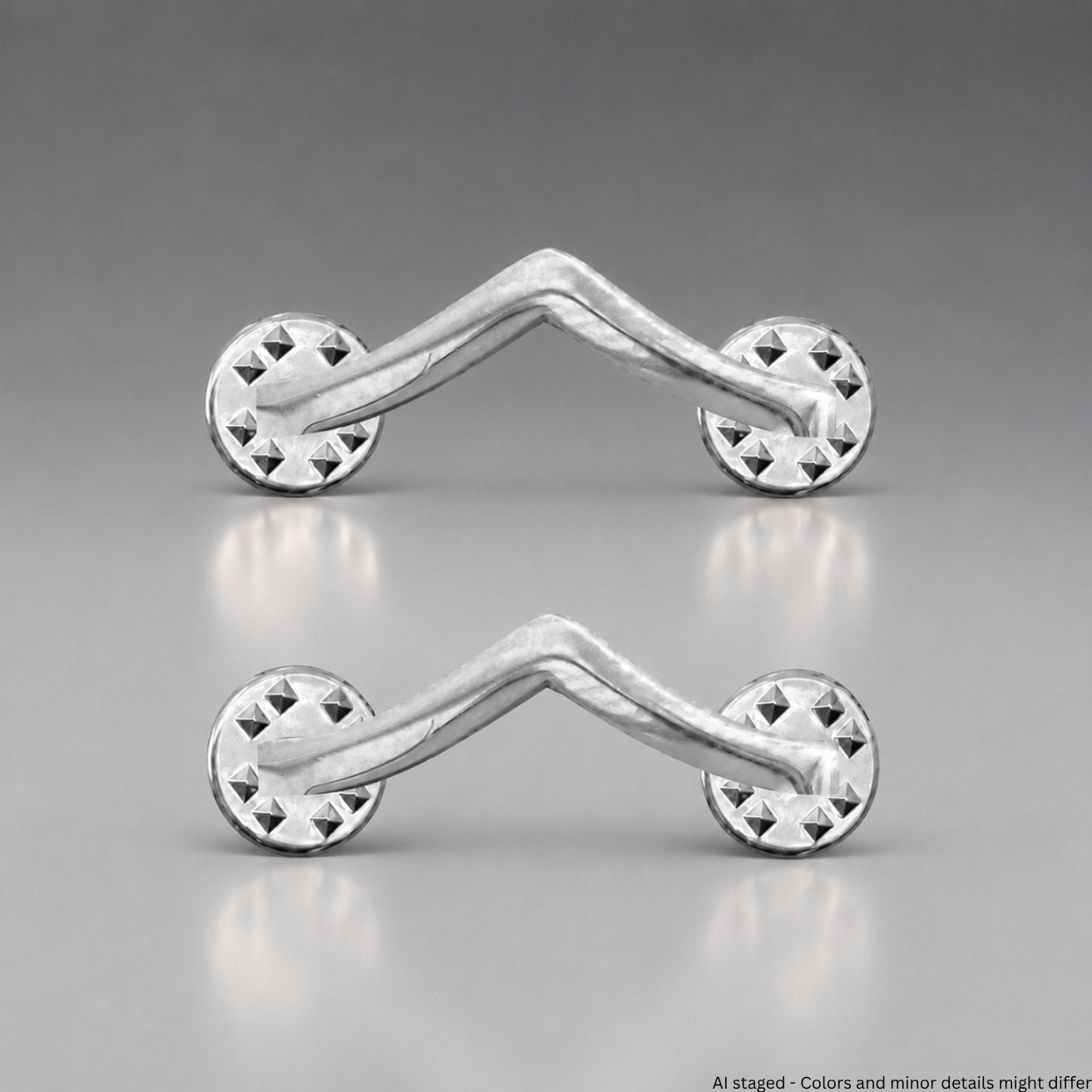 First Class Uniforms Private Stripe Rank Collar Pins nickel-plated silver finish pair, model IN31, chevron bar insignia