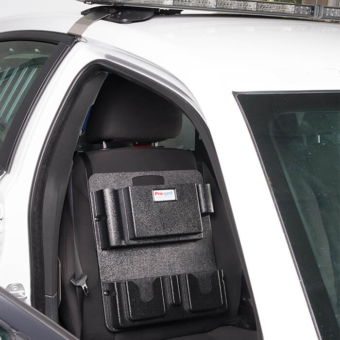 Pro-Gard Industries Portable Seat Organizers D2950 D2951 D3000 in a police car