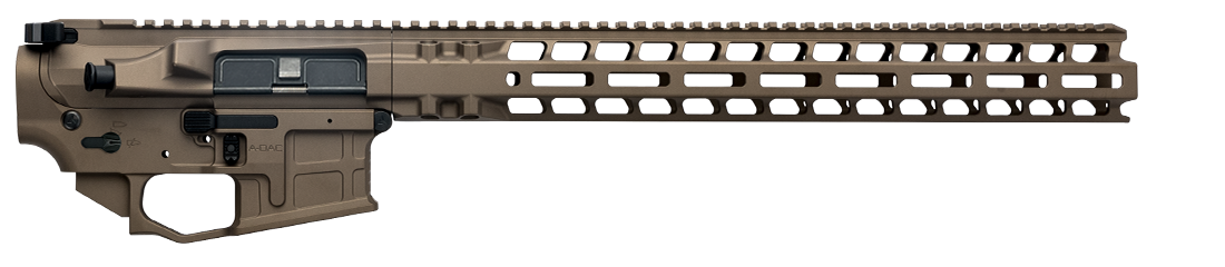 Radian Builder Kit featuring a sleek, tan billet upper receiver and M-LOK handguard for enhanced performance.