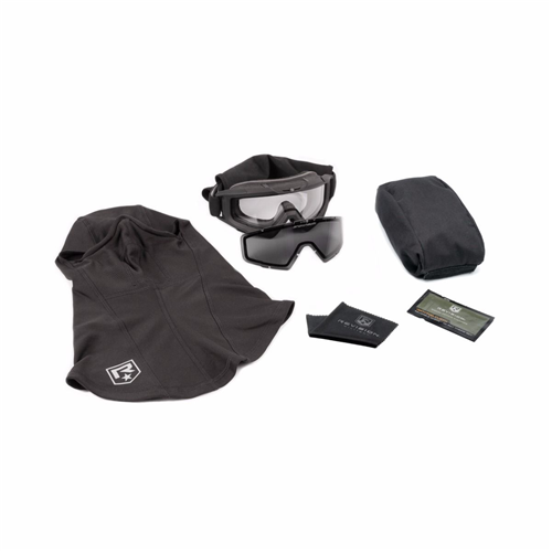 Revision Military Snowhawk Goggle System with balaclava and accessories for ultimate ballistic protection and fog-free performance.