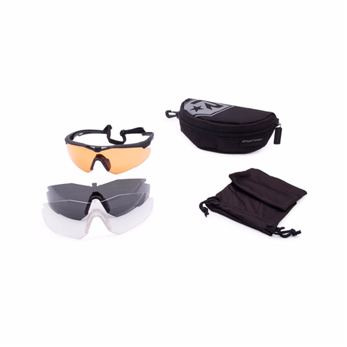 Revision Military StingerHawk Deluxe Shooters Kit with interchangeable lenses and carrying case for tactical eyewear.