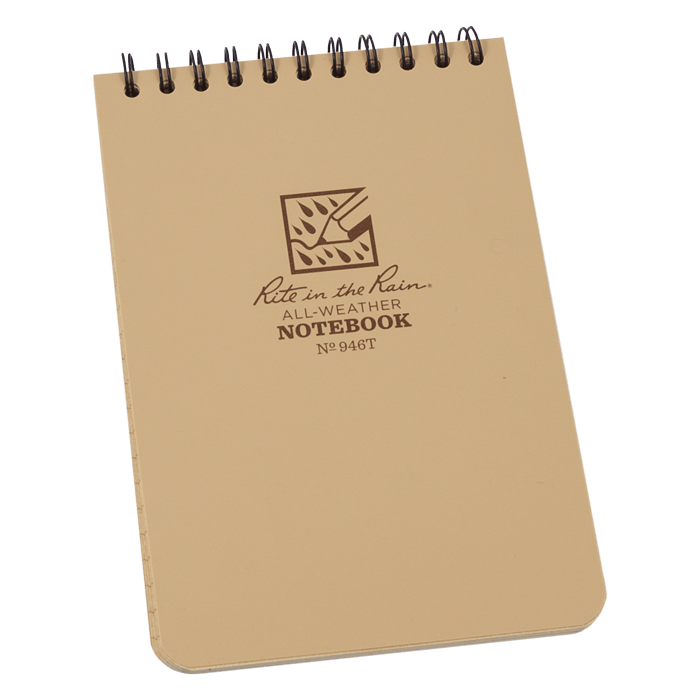 Rite in the Rain Top Spiral Notebook - 4 x 6 with weather-resistant cover and durable Wire-O binding, ideal for tough job sites.