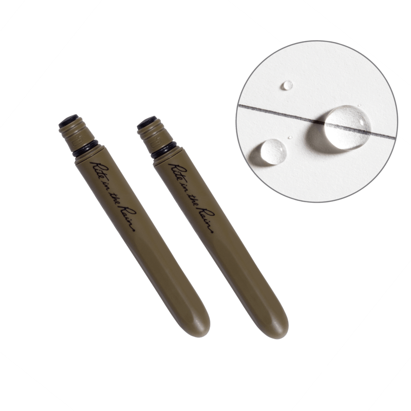 Rite in the Rain All-Weather Pocket Pen duo in olive green, showcasing durability and functionality for all conditions.