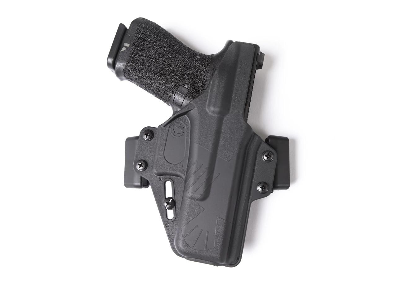 Raven Concealment Perun Strongside OWB Holster showcasing sleek design and modular features for optimal concealment.