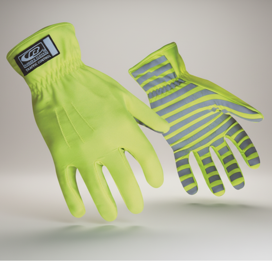 Ringers Gloves R-307 high visibility yellow traffic control gloves R-307