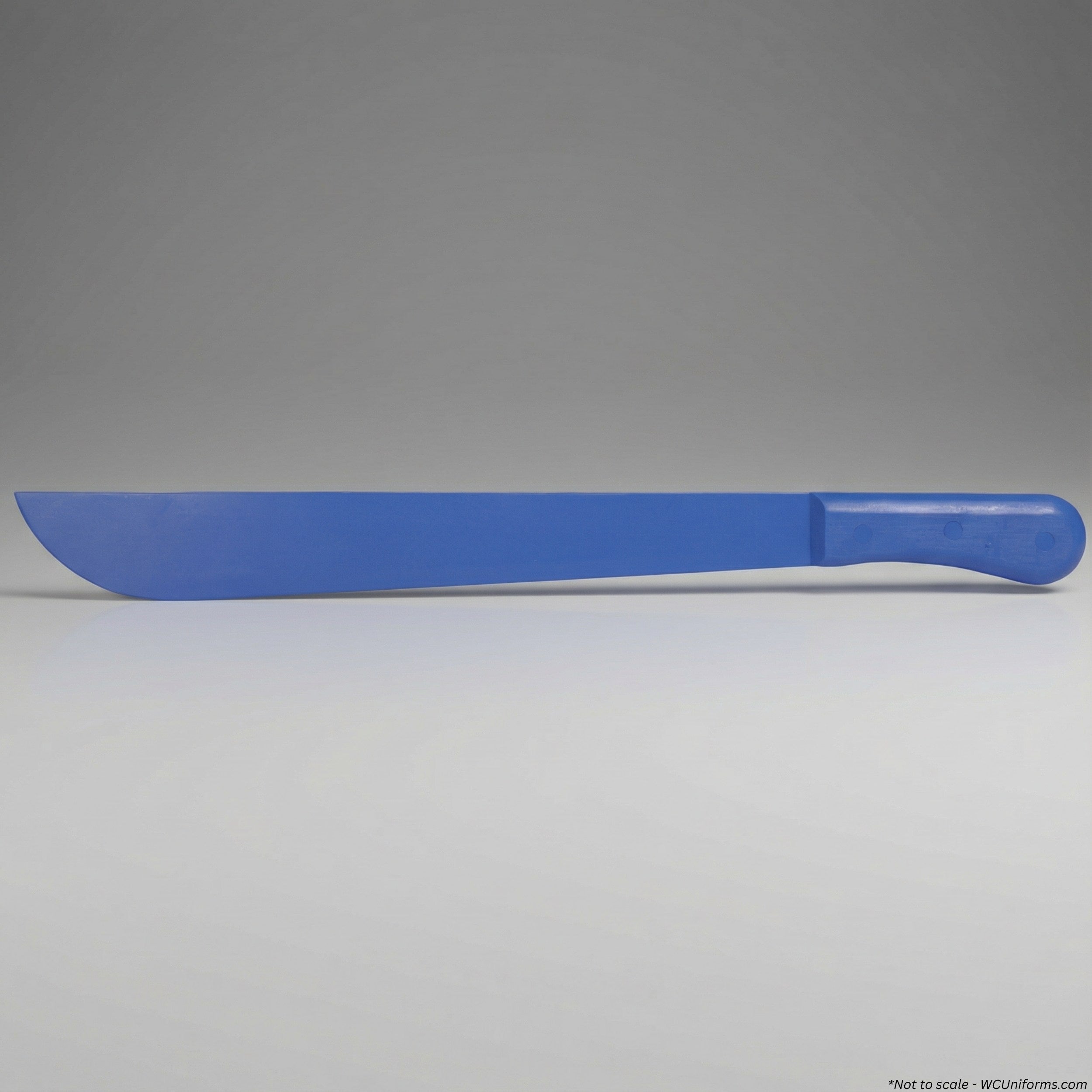 Blue training machete on a gray background