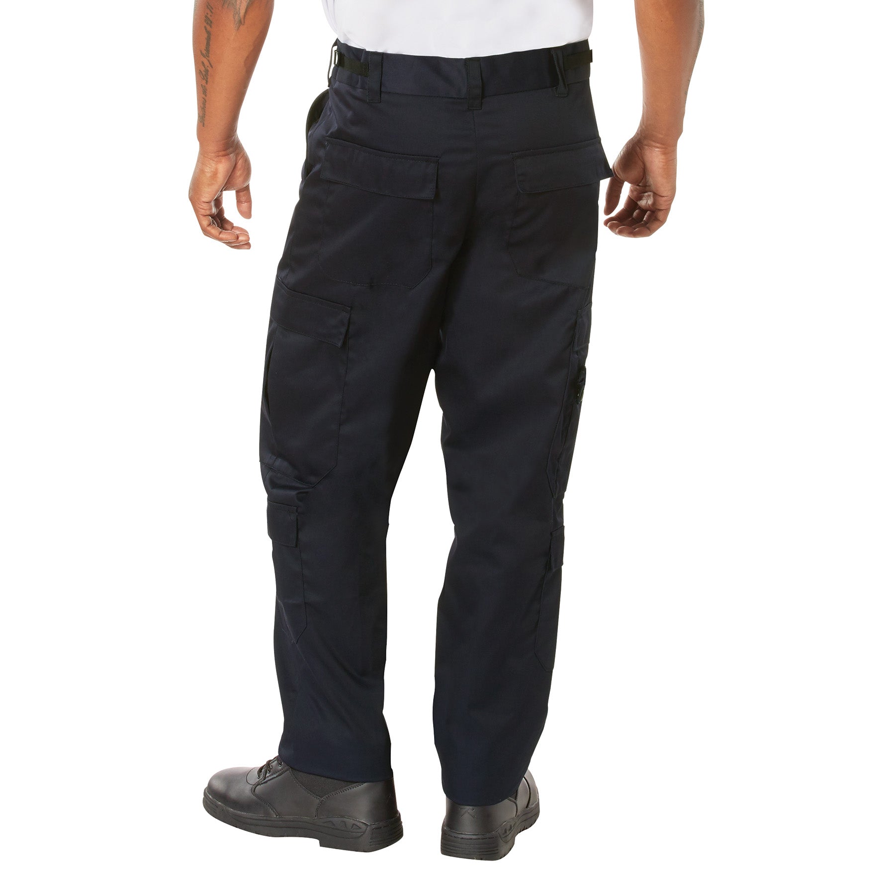 Midnight Navy tactical pants worn by a person on a white background