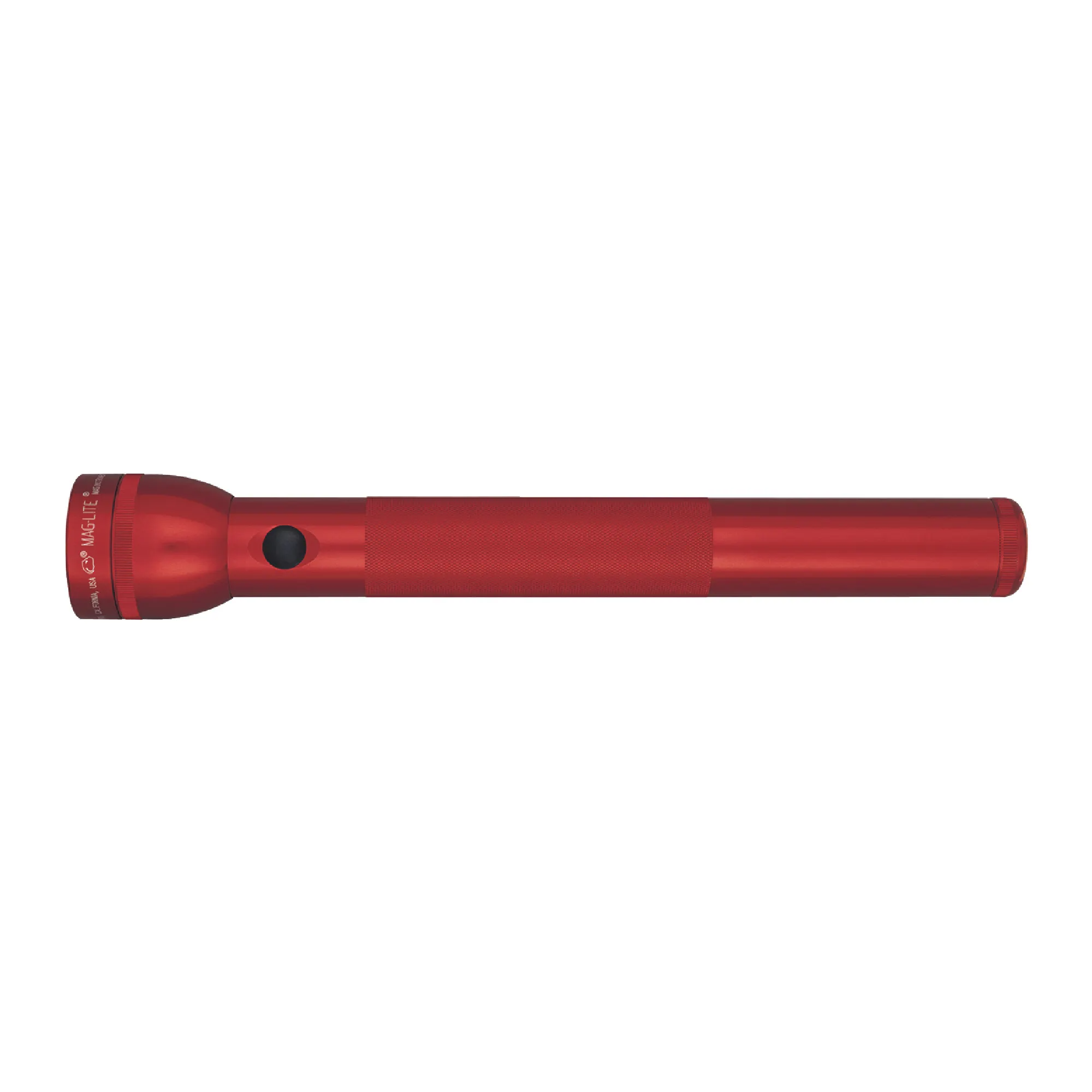 Red Maglite S4D 4 D-Cell flashlight with high intensity and durable design. Perfect for outdoor and emergency use.