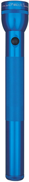 Maglite S4D 4 D-Cell flashlight in blue, showcasing durability and high-intensity LED performance.