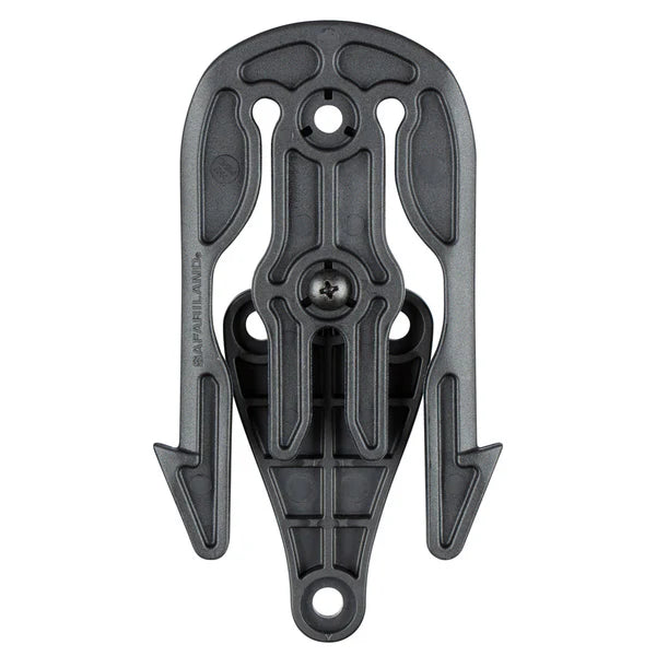 Back of Safariland Tactical MOLLE Adapter TMA Black holster mount for secure gear attachment with MLS 16