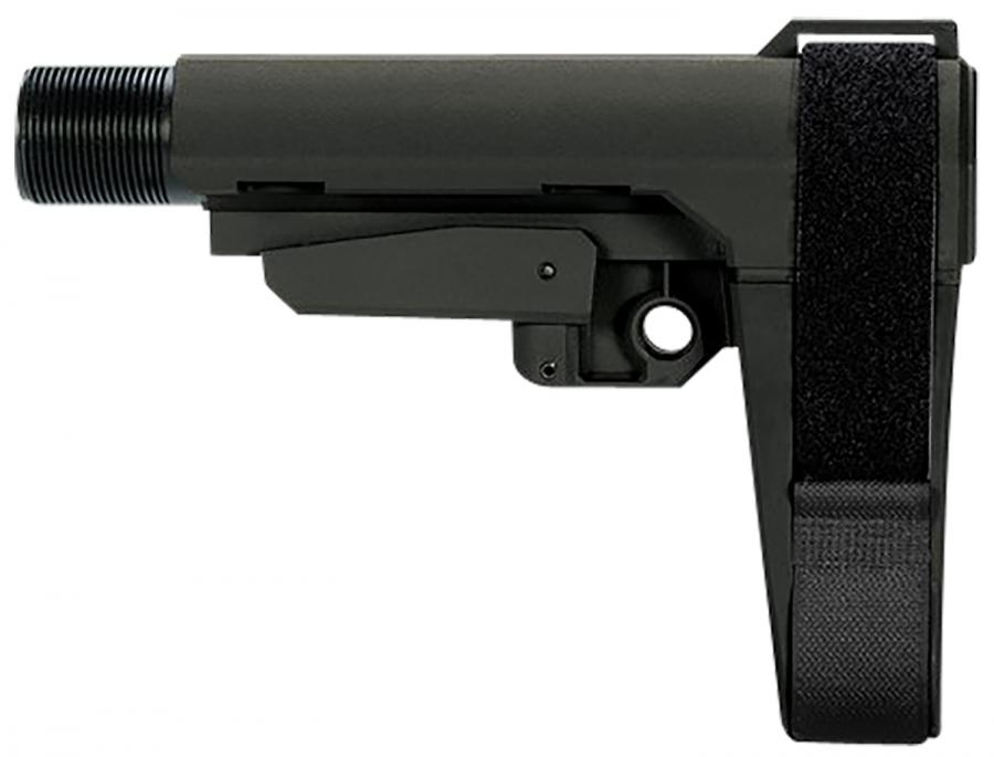 SB Tactical SBA3 Stealth Gray adjustable stock, featuring minimalist design and ambidextrous QD sling socket.