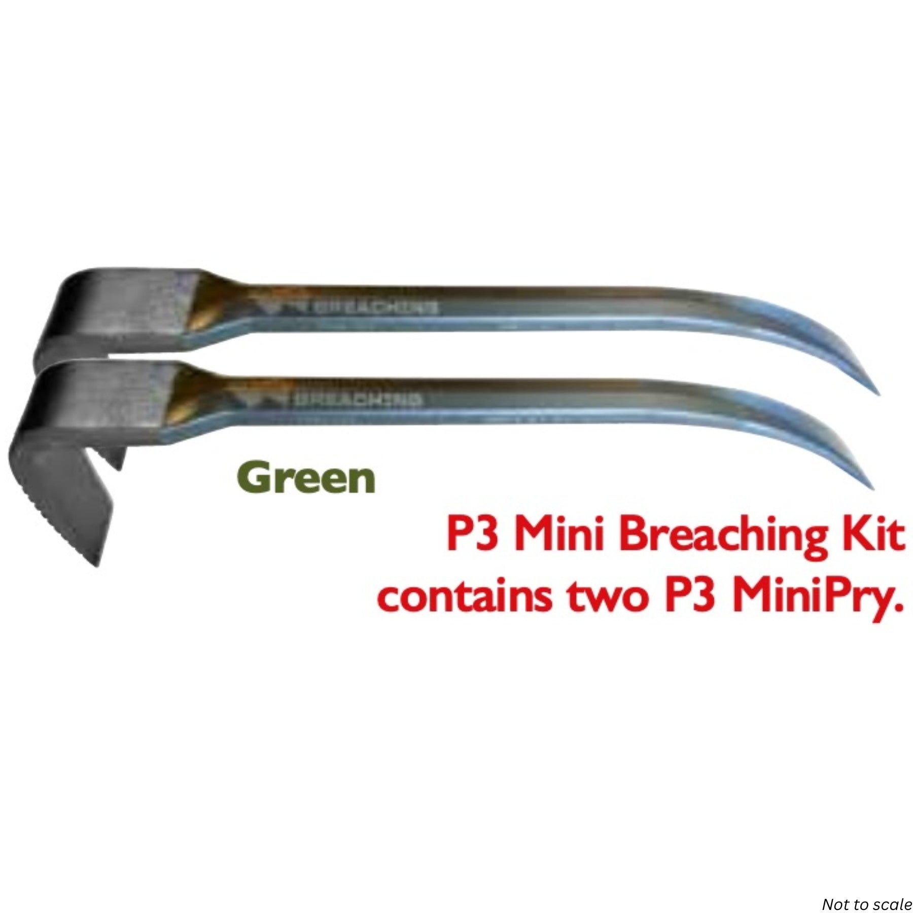 SET Green P3 Mini Pry 2-Pack Breaching Tools for Police, Military, and SWAT Teams