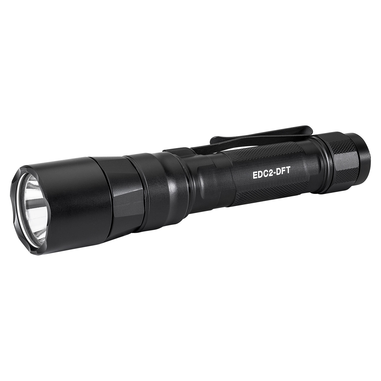 SureFire EDC2-DFT handheld flashlight showcasing compact design for powerful low-light illumination.
