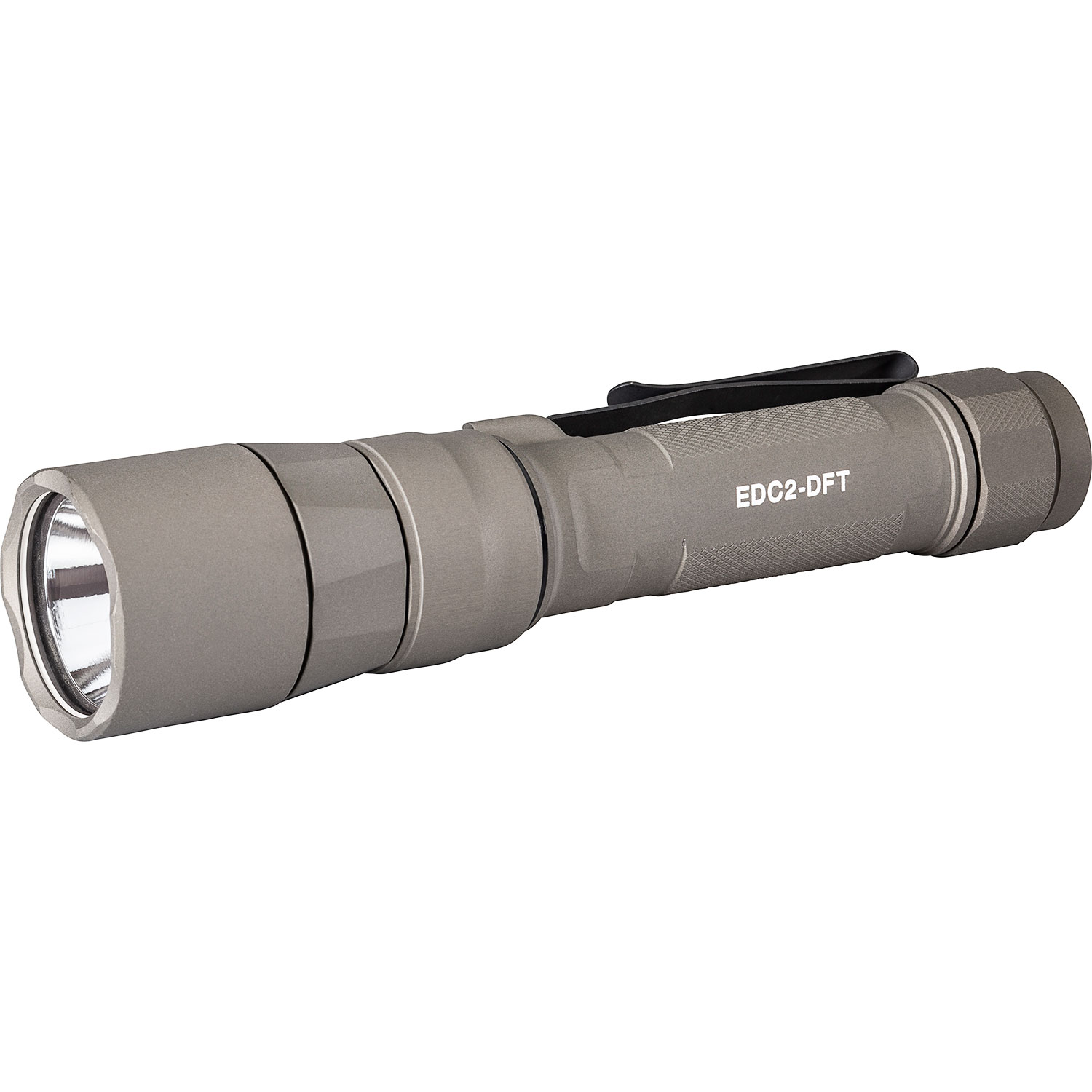 SureFire EDC2-DFT flashlight, compact design, high-candela illumination for low-light conditions.